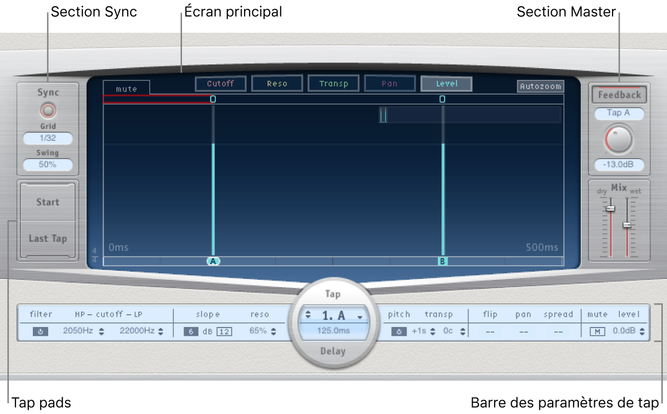 Fenêtre Delay Designer.