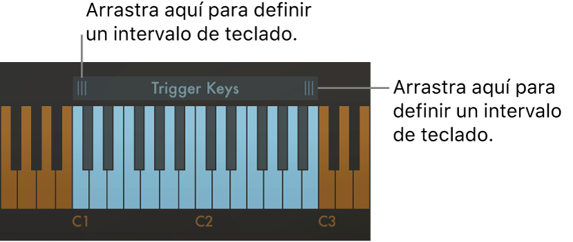 Ilustración. Proceso de definición del intervalo del teclado.