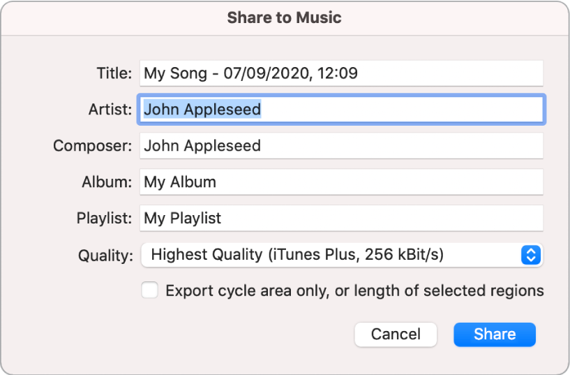 Share Songs To The Music App In Garageband On Mac - Apple Support (Ie)