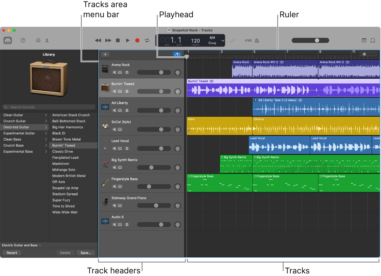Tracks Area In Garage Band On Mac - Apple Support (Hk)