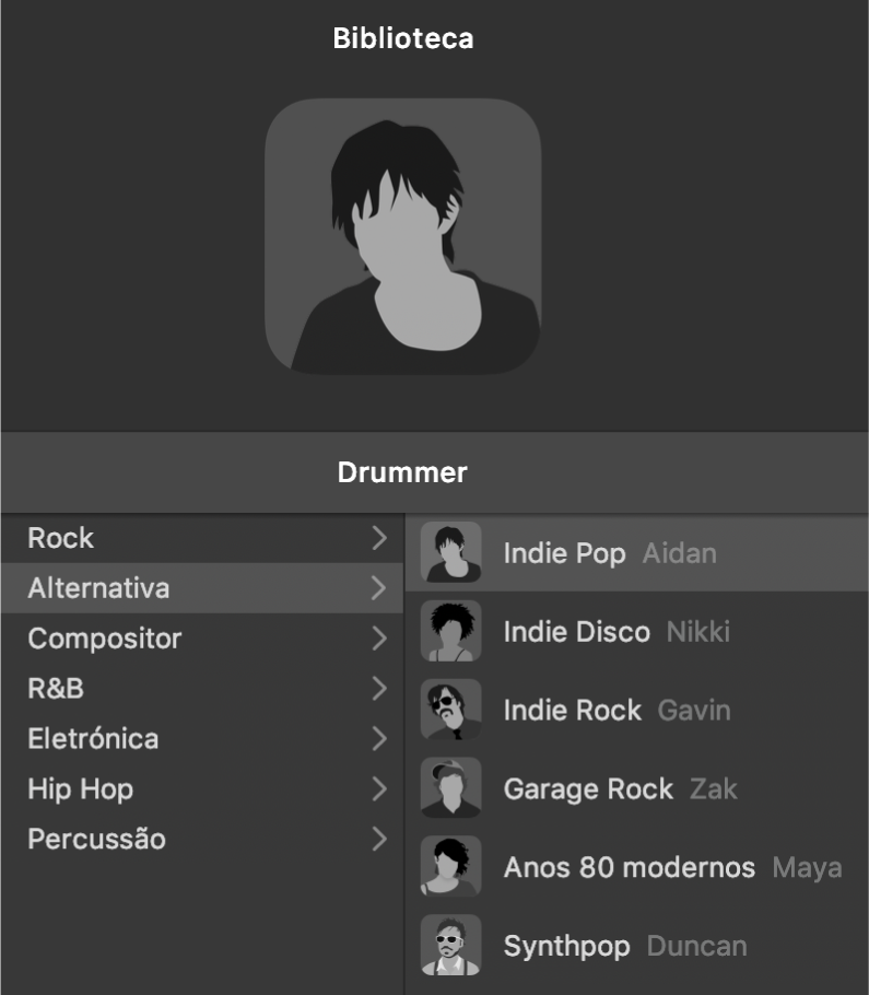 Ficha de personagem no editor do Drummer.
