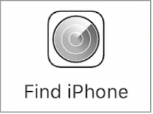 iCloud.com 登录网站上的“查找 iPhone”按钮。