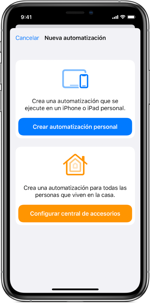 Nueva automatización cuando existe una automatización en la app Atajos.
