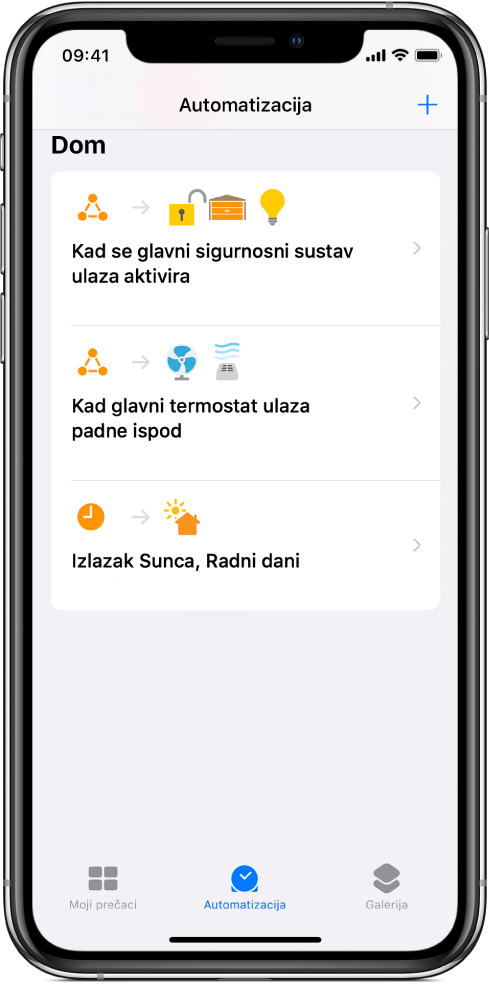 Automatizacija doma u aplikaciji Prečaci.