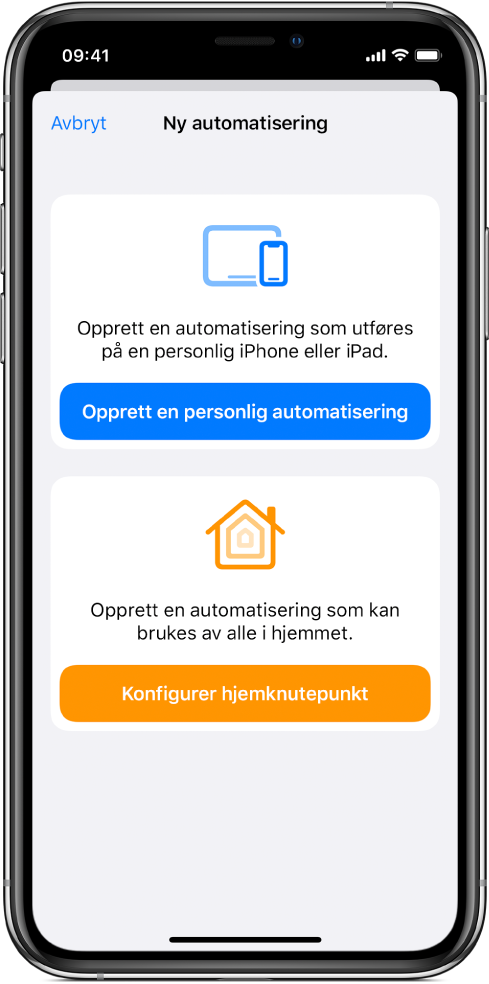 Ny automatisering når automatisering allerede eksisterer i Snarveier-appen.