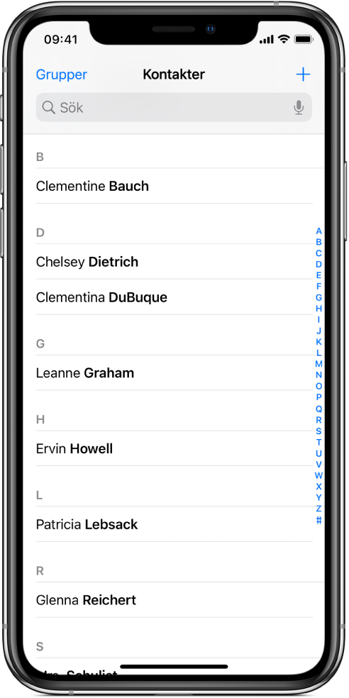 Resultatet av en genväg som visar att flera kontakter läggs till.