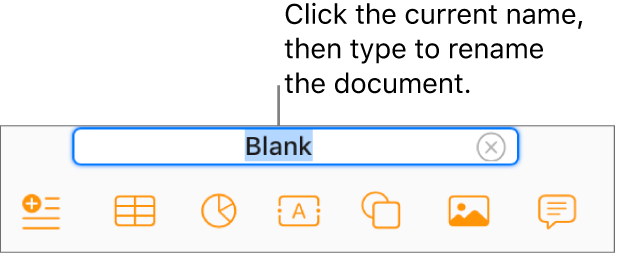 The document name, Blank, selected at the top of the document.