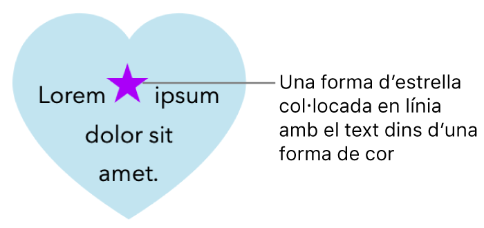 Una forma d’estrella integrada al text a l’interior d’una forma de cor.