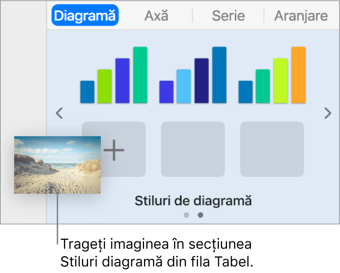 Tragerea unei imagini în stilurile de diagramă pentru a crea un nou stil.