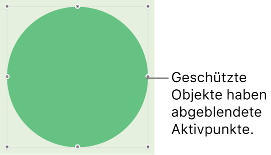 Geschütztes Objekt mit abgeblendeten Aktivpunkten