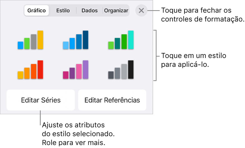 Aba Gráficos do botão Formatar.