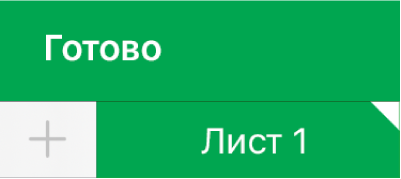 Вкладка листа с белым треугольником, обозначающим, что ссылки на данные для этой диаграммы в данный момент редактируются.