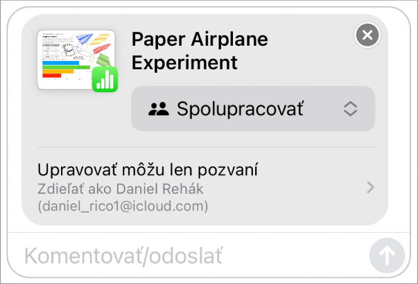 Pozvánka na spoluprácu v apke Správy potvrdí oprávnenia na prístup.