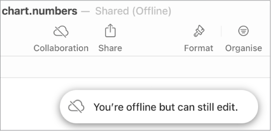 An alert on the screen says “You’re offline but can still edit”.