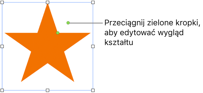 Kształt z uchwytami zaznaczenia.
