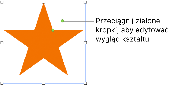 Kształt z uchwytami zaznaczenia.