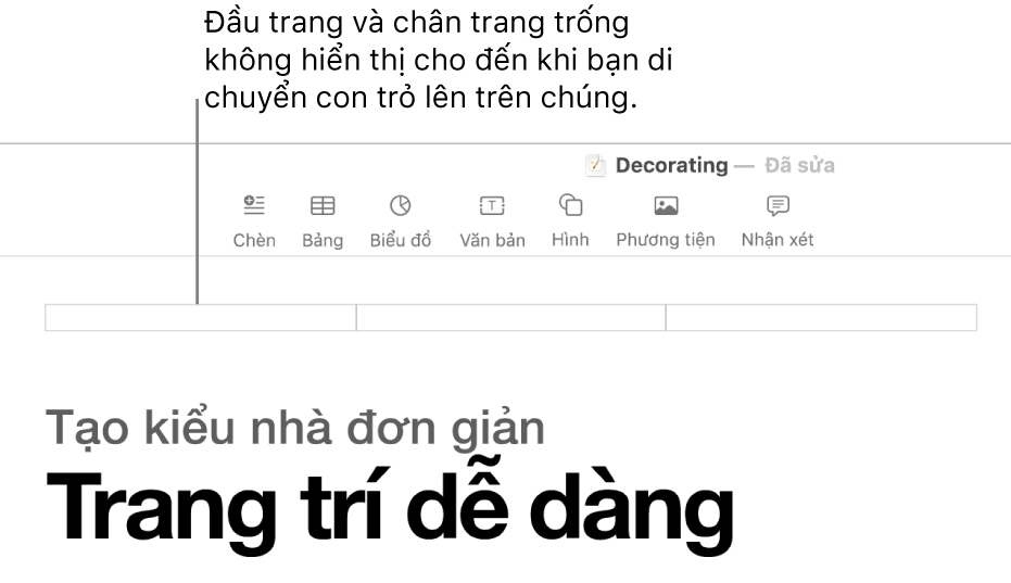 Ba trường đầu trang phía trên tiêu đề của tài liệu.