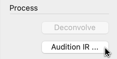 Figure. Audition IR button. This opens the Audition window.