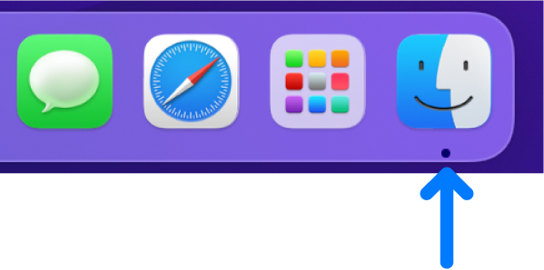 أيقونة Finder في الجانب الأيمن من الـ Dock.