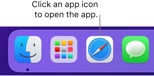 The Safari icon in the Dock.