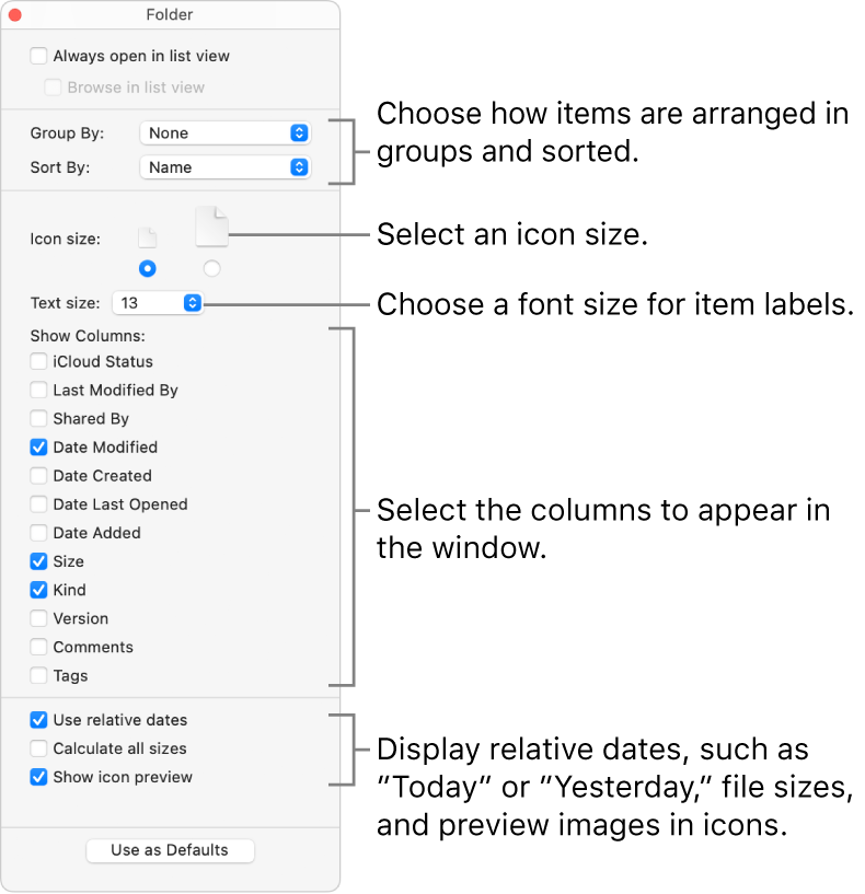 Change View Options In The Finder On Mac Apple Support Al