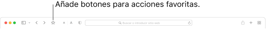 Barra de herramientas con uno botón que puedes añadir para tus acciones favoritas