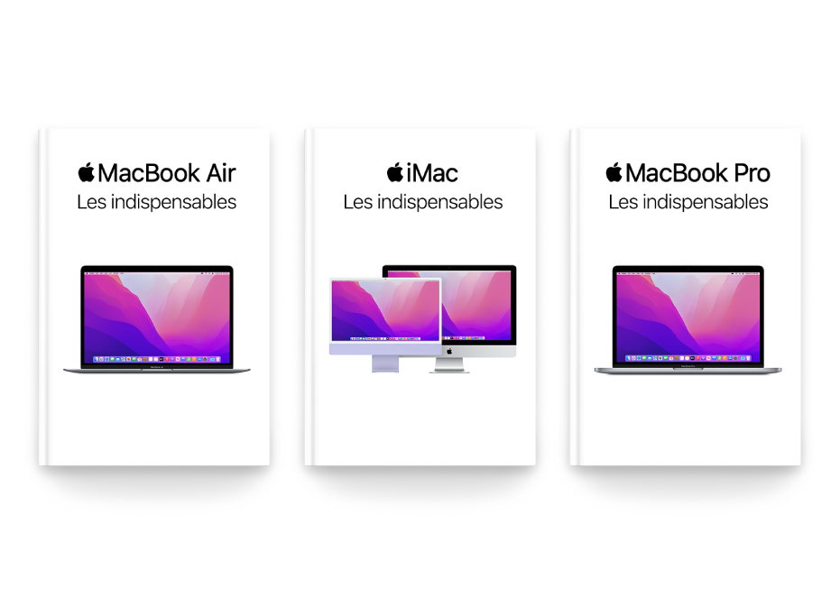 L’app Livres qui affiche plusieurs guides Les indispensables de Mac.