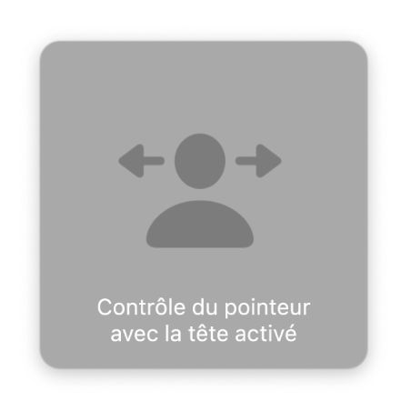 L’alerte qui s’affiche brièvement pour indiquer que le pointeur avec la tête est activé.
