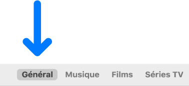 La barre des boutons affichant l’option Général sélectionnée.