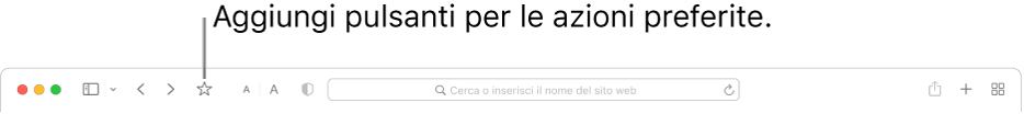 Una barra degli strumenti con un pulsante che puoi aggiungere alle tue azioni preferite.