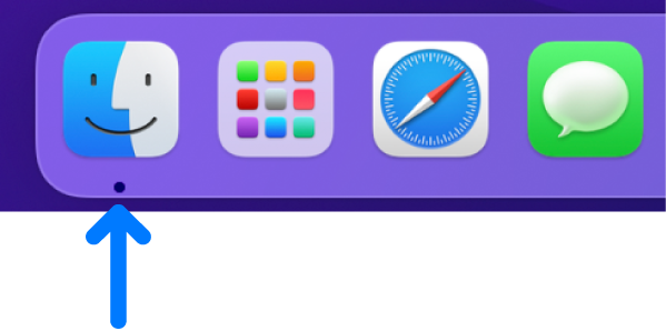 Het Finder-symbool links in het Dock.