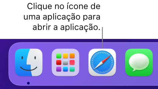 O ícone do Safari na Dock.