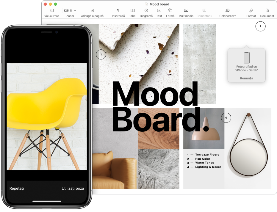 O poză pe un iPhone, pregătită să fie inserată într-un document.