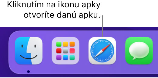 Ikona aplikácie Safari v Docku.