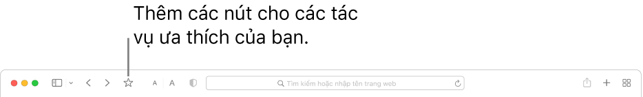 Một thanh công cụ đang hiển thị một nút mà bạn có thể thêm cho các tác vụ ưa thích của mình.