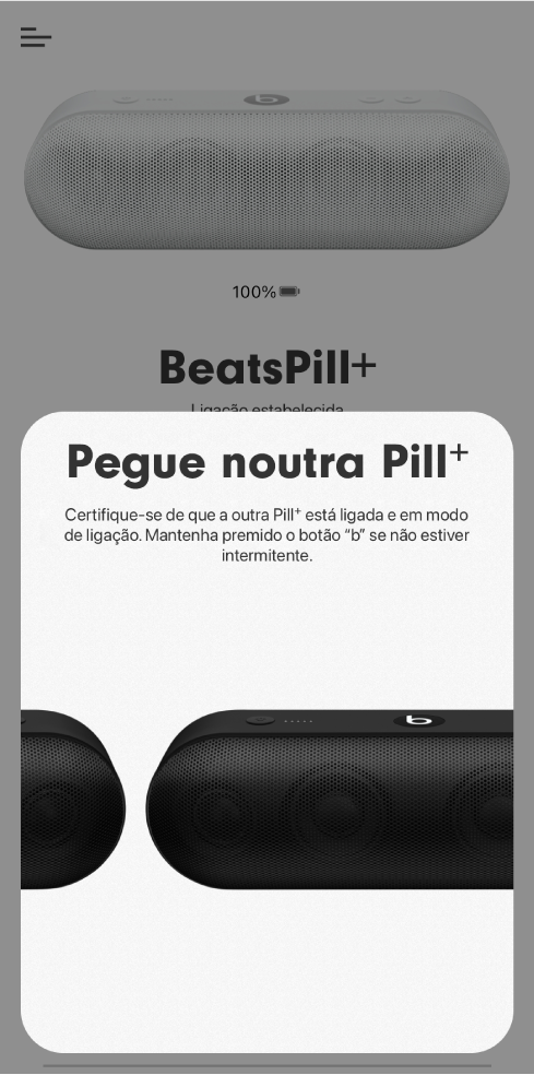 Ecrã “Pegue noutra Pill+”