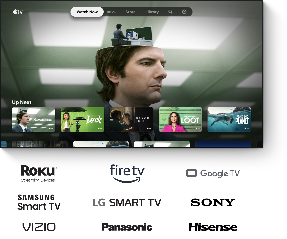 L’app Apple TV présentée sur un téléviseur