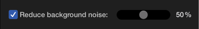 “Reduce background noise” checkbox selected