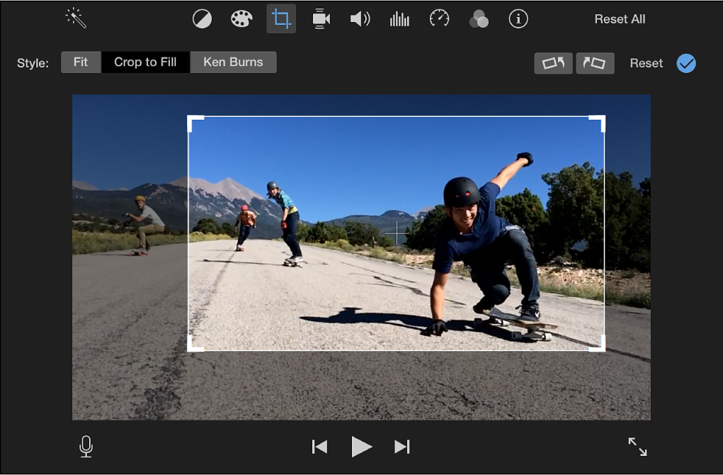 Crop clips in iMovie on Mac