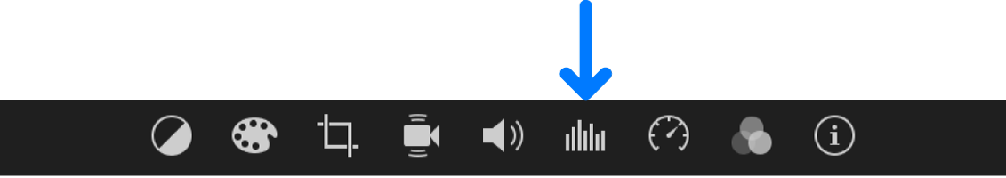 Botón “Reducción de ruido y ecualizador” en la barra de ajustes
