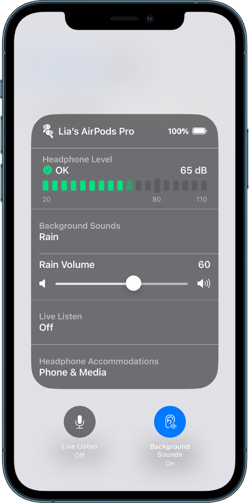 Play background sounds on AirPods - Apple Support