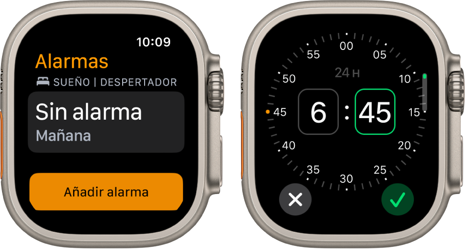 Puntualidad cuscús pasta Añadir una alarma en el Apple Watch Ultra - Soporte técnico de Apple (ES)