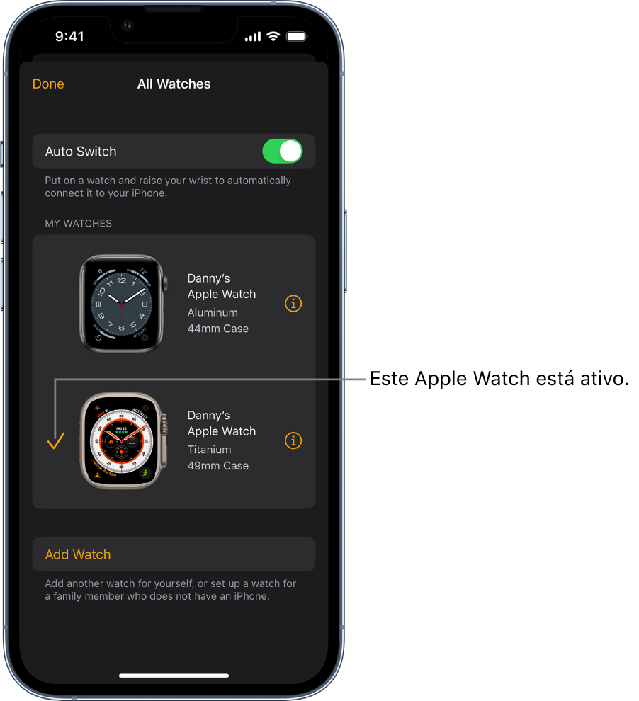Configurar e emparelhar o Apple Watch Ultra com o iPhone Suporte