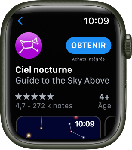 Une app affichée dans l’app App Store sur l’Apple Watch.