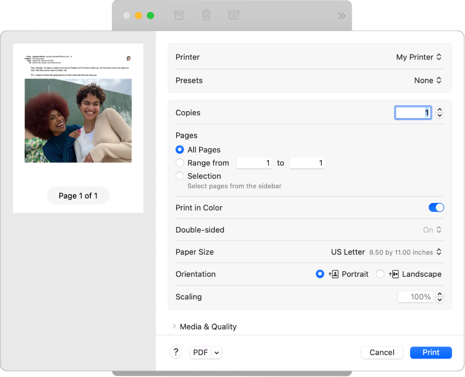 Macの プリント ダイアログで設定を選択する Apple サポート 日本