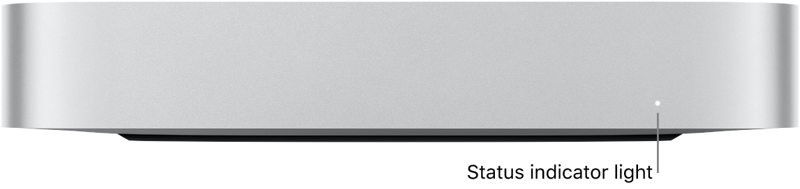 The front of Mac mini showing the status indicator light.
