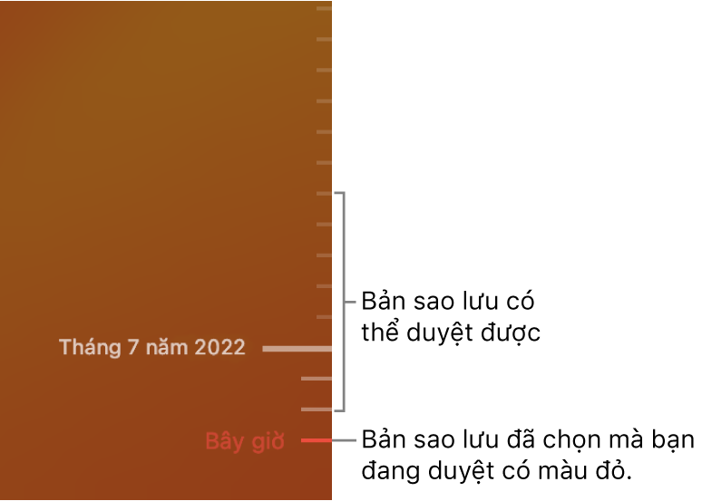 Dòng thời gian sao lưu Time Machine.