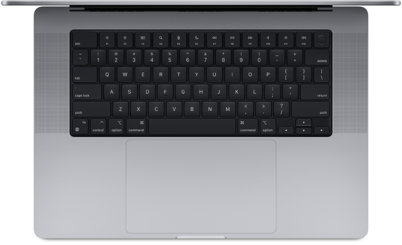 منظر علوي للـ MacBook Pro 16 بوصة.