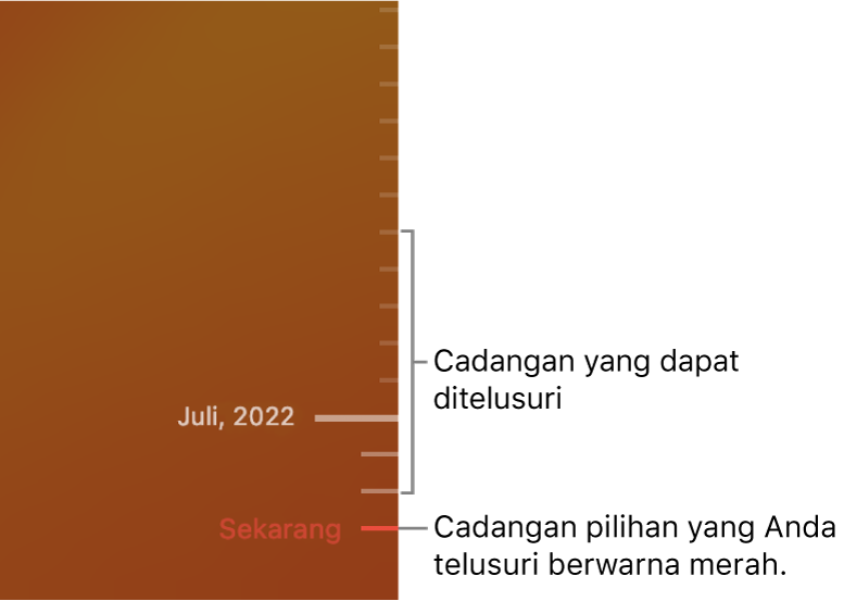 Timeline cadangan Time Machine.