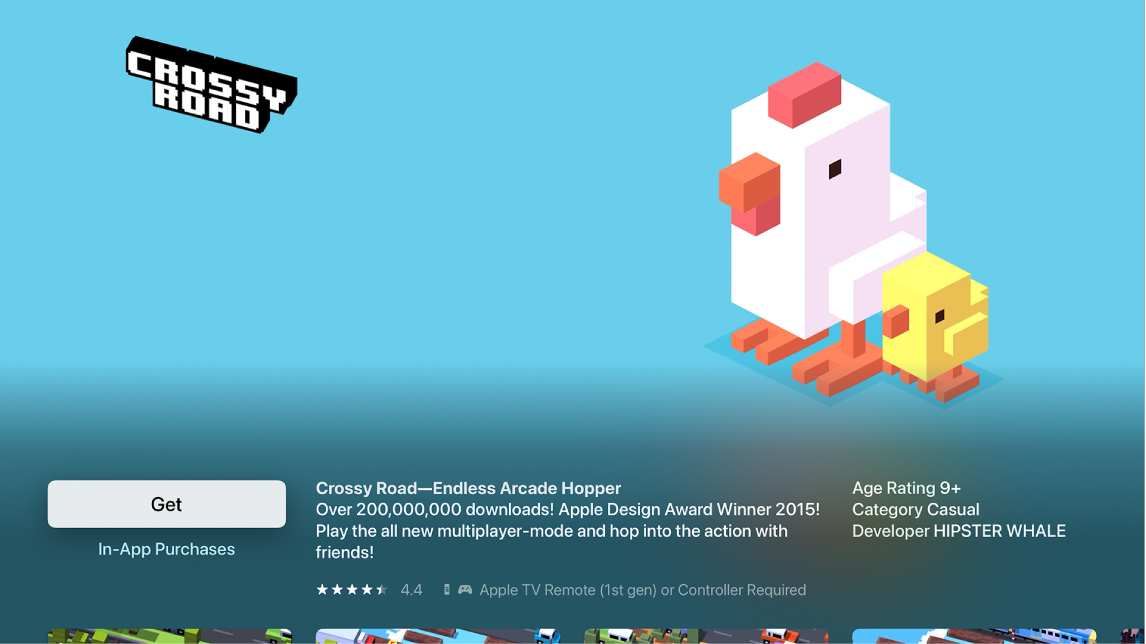 Trgovina App Store s prikazom strani s podrobnimi podatki o aplikaciji